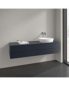 Villeroy und Boch Antao Waschtisch-Unterschrank K27050HG 160x36x50cm, Hahnloch, Waschbeckenplattenfarbe Lack, midnight blue matt lacquer