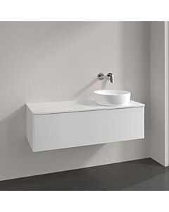 Villeroy und Boch Antao Waschtisch-Unterschrank K34050GF 120x36x50cm, Hahnloch, Waschbeckenplattenfarbe Lack, glossy white lacquer