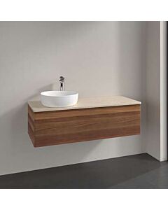 Villeroy &amp; Boch Antao vanity unit K33013HM 120x36x50cm, washbasin top color botticino, warm walnut