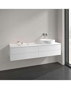Villeroy und Boch Antao Waschtisch-Unterschrank K27150MT 160x36x50cm, Hahnloch, Waschbeckenplattenfarbe Lack, white matt lacquer
