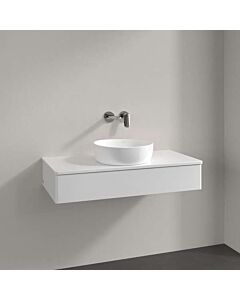 Villeroy und Boch Antao Waschtisch-Unterschrank L09050GF mit Beleuchtung, 1 Auszug, 1000 x 190 x 500 mm, Front ohne Struktur, Glossy White Lacquer / Glossy White Lacquer