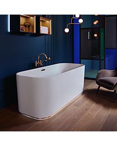 Villeroy und Boch Finion Rectangular freestanding bathtub 177FIN7N300V1RW 170 x 70 cm, water inlet, Emotion, design ring, stone white, gold