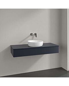 Villeroy und Boch Antao Waschtisch-Unterschrank K10050HG 120x19x50cm, Hahnloch, Waschbeckenplattenfarbe Lack, midnight blue matt lacquer