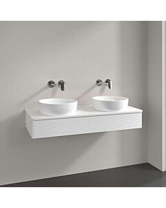 Villeroy und Boch Antao Waschtisch-Unterschrank K13150MT 120x19x50cm, Hahnloch, Waschbeckenplattenfarbe Lack, white matt lacquer