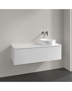 Villeroy und Boch Antao Waschtisch-Unterschrank K34150GF 120x36x50cm, Hahnloch, Waschbeckenplattenfarbe Lack, glossy white lacquer