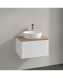 Villeroy &amp; Boch Antao vanity unit K29151MT 60x36x50cm, tap hole, washbasin top color honey oak, white matt lacquer