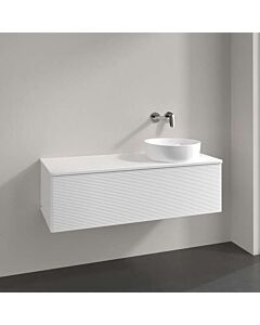 Villeroy und Boch Antao Waschtisch-Unterschrank K34150MT 120x36x50cm, Hahnloch, Waschbeckenplattenfarbe Lack, white matt lacquer
