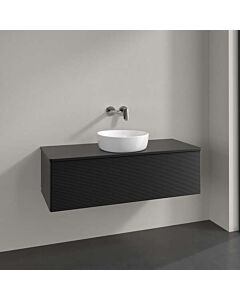 Villeroy &amp; Boch Antao vanity unit K32150PD 120x36x50cm, tap hole, washbasin top color lacquer, black matt lacquer