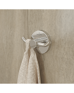 Villeroy &amp; Boch Elements Tender double towel hook TVA15101200061 76x54x32mm, round, chrome