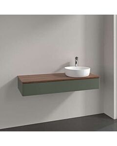 Villeroy und Boch Antao Waschtisch-Unterschrank K12012HL 120x19x50cm, Waschbeckenplattenfarbe warm walnut, leaf green matt lacquer