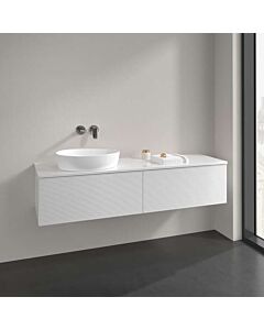 Meuble vasque Villeroy &amp; Boch Antao K37150GF 160 x 36 x 50 cm, percé pour robinetterie, plan vasque laquée blanc brillant