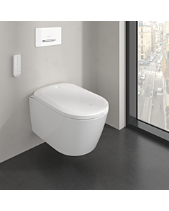 Villeroy &amp; Boch Viclean Supreo Shower Wall-Mounted Toilet V16EN2R1 with Bidet, Odor Extraction, 38.4 x 42.3 x 62.2 cm, with Seat, Alpine White CeramicPlus
