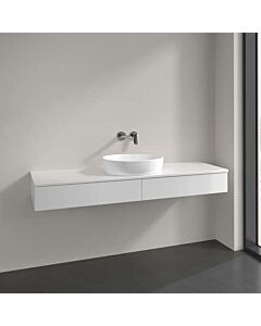Meuble vasque Villeroy &amp; Boch Antao K14050GF 160 x 19 x 50 cm, percé pour robinetterie, plan vasque laquée blanc brillant