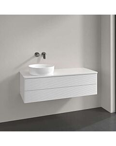Villeroy &amp; Boch Antao vanity unit K22150GF 120x36x50cm, tap hole, washbasin top color: glossy white lacquer