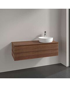 Villeroy und Boch Antao Waschtisch-Unterschrank L23152HM mit Beleuchtung, 2 Auszüge, 1200 x 360 x 500 mm, Front mit Struktur, Warm Walnut / Warm Walnut