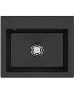 Villeroy und Boch Subway 60 S Einbauspüle 330900S5 Spülbecken, 600 x 510 mm, ebony CeramicPlus
