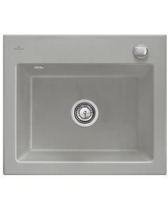 Villeroy und Boch Subway 60 S Einbauspüle 330902KD mit Ablaufgarnitur, Excenterbetätigung, 600 x 510 mm, fossil CeramicPlus