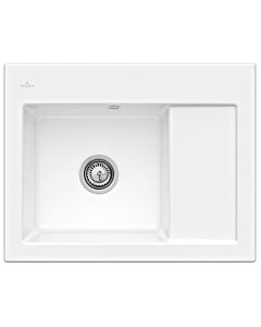 Villeroy und Boch Subway 45 Compact built-in sink 331201KG left, with drain fitting, manual operation, 650 x 510 mm, snow white CeramicPlus