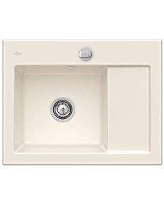 Villeroy & Boch Subway 45 Compact Einbauspüle 331202KR links, mit Ablaufgarnitur und Exzenterbetätigung, 650 x 510 mm, Crema