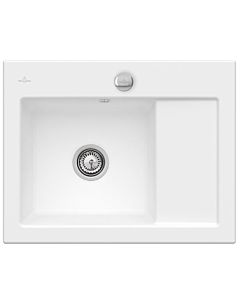Villeroy & Boch Subway 45 Compact built-in sink 331202RW left, with waste set and eccentric operation, 650 x 510 mm, Stone White