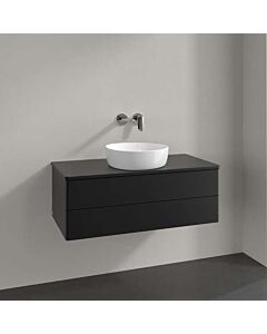 Meuble vasque Villeroy &amp; Boch Antao K20010PD 100 x 36 x 50 cm, couleur du plan vasque : laque noire mate