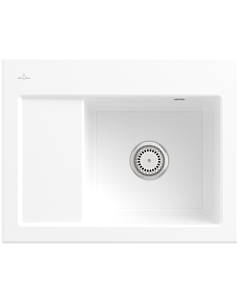 Villeroy und Boch Subway 45 Compact Einbauspüle 331300R1 Einbauspüle rechts, 650 x 510 mm, weiß alpin CeramicPlus