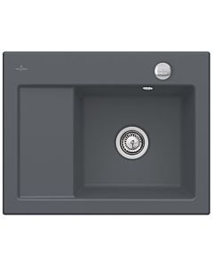 Villeroy und Boch Subway 45 Compact built-in sink 331302i4 right, with waste set, pop-up waste, 650 x 510 mm, graphite CeramicPlus