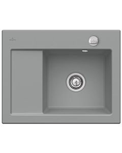 Villeroy und Boch Subway 45 Évier compact encastrable 331302SL à droite, avec garniture de vidage , commande excentrique, 650 x 510 mm, pierre CeramicPlus