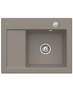 Villeroy und Boch Subway 45 Compact built-in sink 331302TR right, with waste set, pop-up waste, 650 x 510 mm, timber CeramicPlus