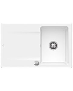Villeroy & Boch Siluet évier encastrable 333402KG avec garniture de vidage et actionnement excentrique, Blanche Neige
