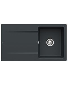 Villeroy & Boch Siluet sink 333501S5 with waste set and manual operation, Ebony