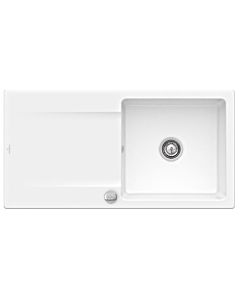 Villeroy & Boch Siluet évier encastrable 333602R1 avec garniture de vidage et actionnement excentrique, blanc