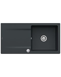 Villeroy & Boch Siluet Einbauspüle 333602S5 mit Ablaufgarnitur und Exzenterbetätigung, Ebony