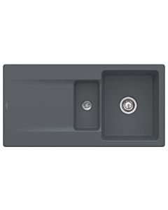 Villeroy & Boch Siluet Einbauspüle 333701i4 mit Ablaufgarnitur und Handbetätigung, Graphit