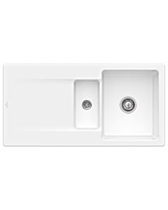 Villeroy & Boch Siluet sink 333701KG with waste set and manual operation, Snow White