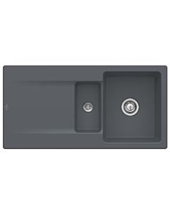 Villeroy & Boch Siluet Einbauspüle 333702i4 mit Ablaufgarnitur und Exzenterbetätigung, Graphit