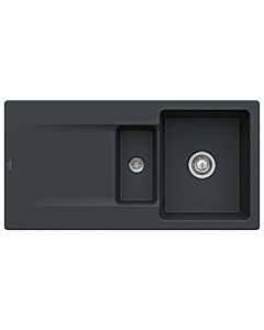 Villeroy & Boch Siluet évier encastrable 333702S5 avec garniture de vidage et actionnement excentrique, Ébène