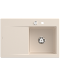 Villeroy und Boch Subway Style 45 Einbauspüle 334702FU rechts, mit Ablaufgarnitur, ivory CeramicPlus, 78 x 51 cm