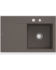 Villeroy und Boch Subway Style 45 évier encastrable 334702TR droite, avec garniture de vidage , bois CeramicPlus, 78 x 51 cm