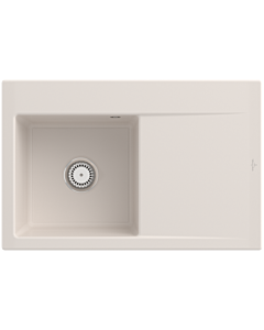 Villeroy und Boch Subway Style 45 Évier plat à encastrer 334800KR Spülbecken gauche, crema CeramicPlus, 78 x 51 cm