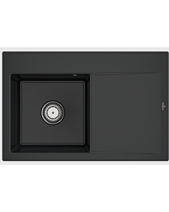 Villeroy und Boch Subway Style 45 Flat built-in sink 334800R7 Spülbecken left, pure black, 78 x 51 cm