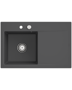 Villeroy und Boch Subway Style 45 Flat built-in sink 334802SL left, with drain fitting, stone CeramicPlus, 78 x 51 cm