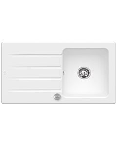 Villeroy & Boch Architectura Einbauspüle 335002RW mit Ablaufgarnitur und Exzenterbetätigung, Stone White