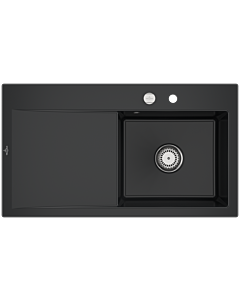 Villeroy und Boch Subway Style 50 built-in sink 335102S5 basin right, 900 x 510 mm, pop-up waste, Ebony