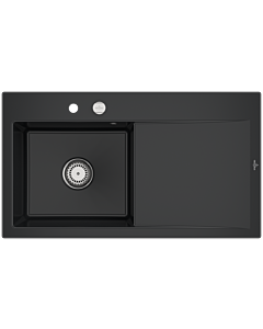 Évier encastré Style 50 Villeroy und Boch Subway 335202S5 gauche, avec garniture de vidage , 900 x 510 mm, commande excentrique, ébène