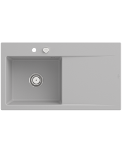Évier encastrable Style 50 Villeroy und Boch Subway 335202SM gauche, avec garniture de vidage , 900 x 510 mm, commande excentrique, vapeur CeramicPlus