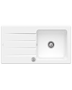 Villeroy & Boch Architectura Einbauspüle 336002R1 mit Ablaufgarnitur und Exzenterbetätigung, weiß