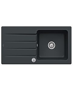 Villeroy & Boch Architectura évier encastrable 336002S5 avec garniture de vidage et actionnement excentrique, Ébène