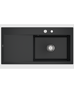 Villeroy und Boch Subway Style 60 sink 336102S5 right, with waste fitting, pop-up waste, 1000 x 510 mm, ebony