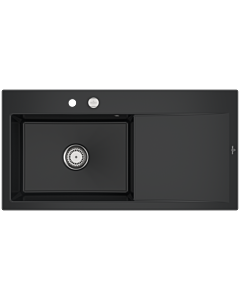 Villeroy und Boch Subway Style 60 built-in sink 336202S5 basin left, drain fitting with eccentric operation, 1000 x 510 mm, Ebony